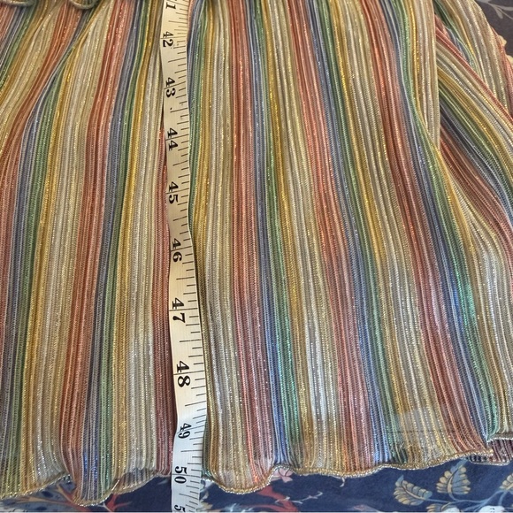 Saylor Lyla Metallic Rainbow Stripe Tiered Cocktail Dress size XS - Picture 12 of 15